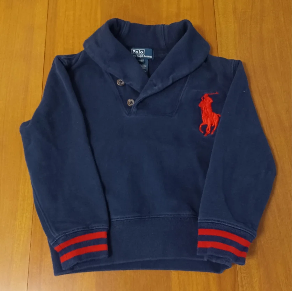 Polo Ralph Lauren Blue Pullover Toddler 4/4T Big Red Pony Long Sleeve